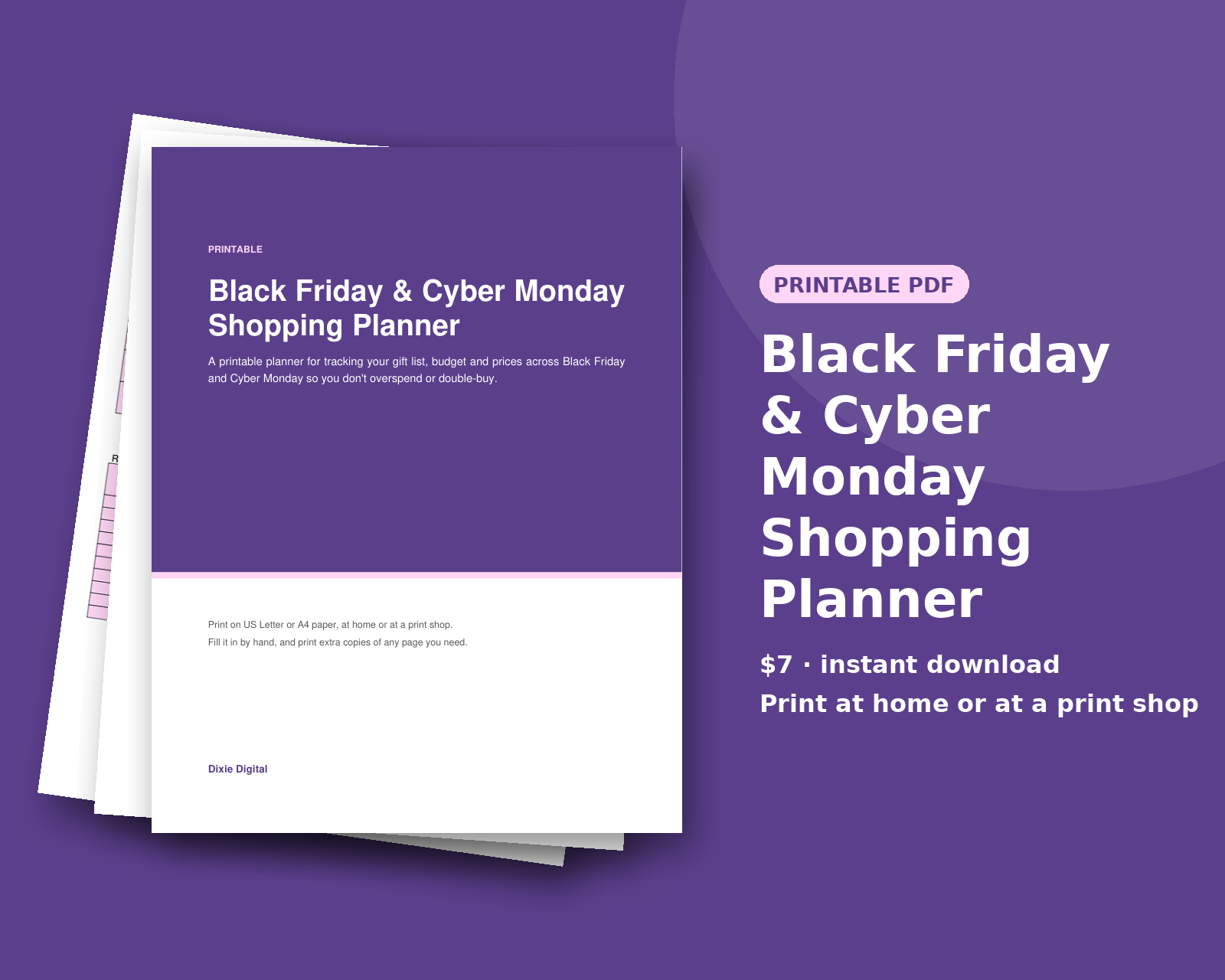 Black Friday & Cyber Monday Shopping Planner